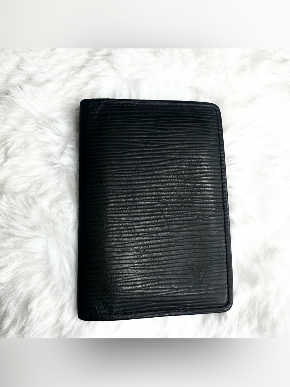 *LOUIS VUITTON* Black Epi Leather Pocket Organizer Card Holder Wallet